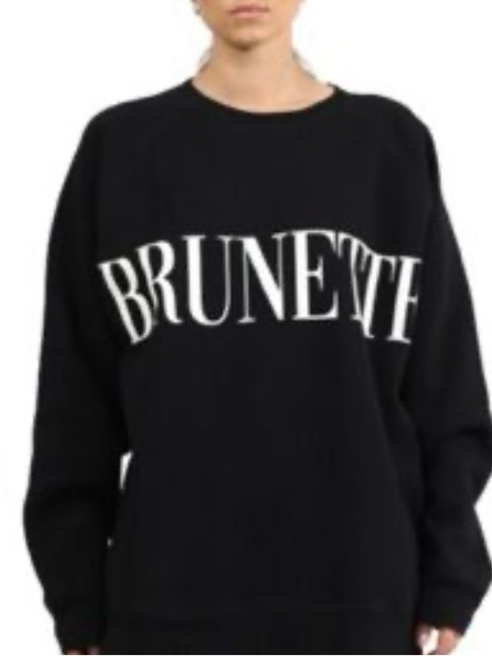 Brunette The Label Black Crewneck with White Logo